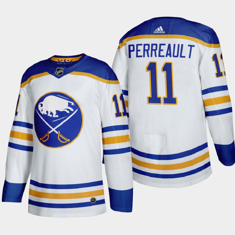Buffalo Sabres #11 Gilbert Perreault Men Adidas 2020 Away Authentic Player Stitched NHL Jersey White->buffalo sabres->NHL Jersey